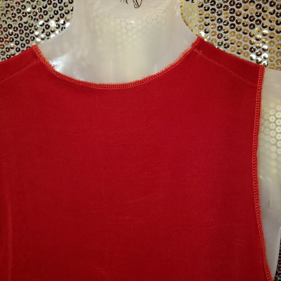Men's red stretch custom couture tank top med/lg - Picture 3 of 8